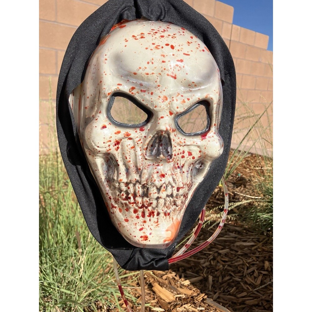 Halloween Bleeding Grim Reaper Mask & Blood Pump Skeleton Face Adult Works